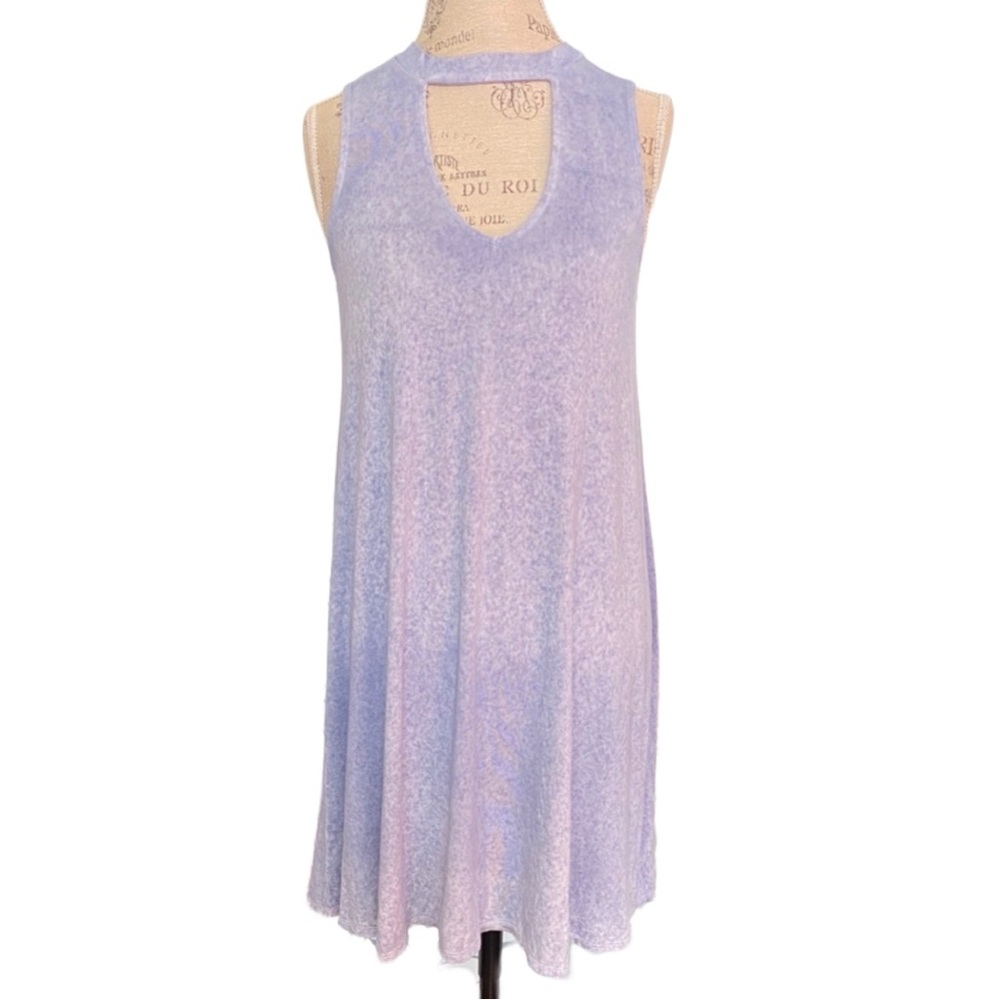 American Eagle cutout choker swing mini dress purple tank dress size small